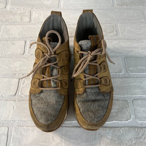 Sorel Kinetic Caribou Snow Boots Womens 7.5 Light Brown Leather Gray Waterproof - Picture 6 of 16